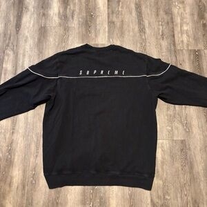 Supreme Paneled Piping L/S Top Black Size L